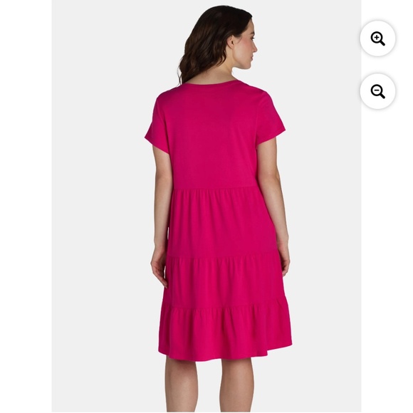 Time and Tru Women’s Smokin Hot Pink Tiered Dress Size XXXL NEW - Picture 2 of 5